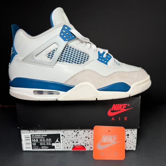 Size 10.5 - Nike Air Jordan 4 Retro Military Blue 2024 Men's Shoes